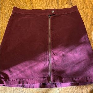 Madewell velvet mini skirt